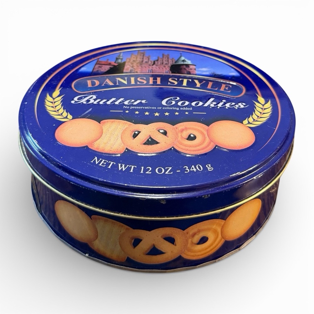 Vintage Danish Style Butter Cookies Tin Empty